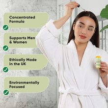 Load image into Gallery viewer, Nomara Organics Hair Growth Oil Serum with Caffeine, Biotin, Rosemary -100mL + Travel Bottle. 100% Natural, Potent Elexir, Anti-hair Loss, Regrowth, Vegan -