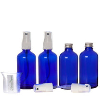 Load image into Gallery viewer, Nomara Organics® Glass Leak Proof Blue Atomizer Spray Bottles, 4 x30ml. Refillable-Handbag- Organic-Beauty-Lotion-essential oil-Herbal liquids