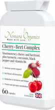 Load image into Gallery viewer, Nomara Organics Cherry-Beet Complex. 60 capsules of a natural extract from cherries and beetroot powder. Boosts energy and supports immunity.