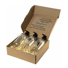 Load image into Gallery viewer, Nomara Organics® Lotion & Soap Dispensers 3 x 300ml Clear Glass. Eco-friendly, Reusable perfect for Bathroom, Kitchen, Organic products, Face wash, Handwash. Aromatherapy, Oil, Cleaning, Essential oil blends, Shampoo
