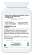 Load image into Gallery viewer, Noimara Organics Gut Flora Active Defence. 30 capsules, multi-strain live cultures,strenth of 4 billion per capsule. For gut flora balance, a healthy digestive function and immunity.