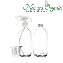 Load image into Gallery viewer, ECOFRIENDLY BPA-FREE GLASS SPRAY BOTTLES, 2 X 300ML by Nomara Organics®. Ecofriendly, Reusable for Kitchen, oil-vinegar, DIY, Hair care, Bathroom