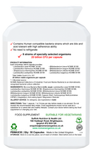 Load image into Gallery viewer, Nomara Organics Bowel Flora Defence. A multi-strain of 8 live cultures - Strength 20 billion viable organisms per capsule. For a healthy gut and immunity.