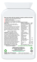 Load image into Gallery viewer, Nomara Organics Gingseng Brain Support. Highly Bioavailab supplement for optimal mental performance, energy and alertness. 60 capsules.