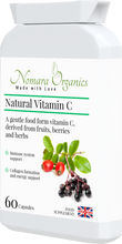 Load image into Gallery viewer, Nomara Organics Natural Vitamin C. Non-acidic, naturally sourced from fruits and herbs.  Supports immunity, protects against fatigue and infections.
