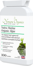 Load image into Gallery viewer, Nutra-Marine Organic Algae.  A unique blend of iodine-rich food approoved seaweed.  For supporting cognitive and tyroid function and the nervous system.
